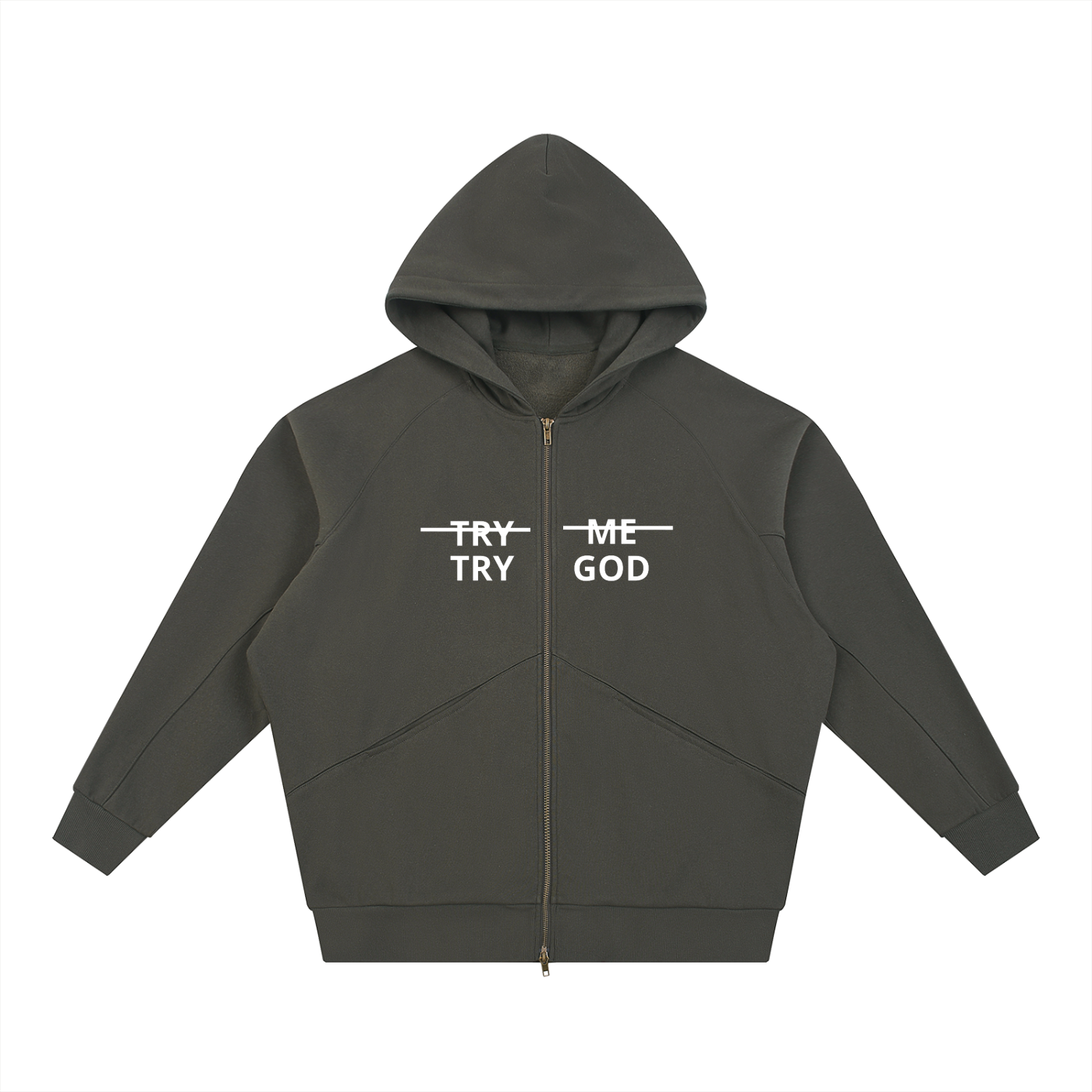 Try God,Try God Zip Through Hoodie