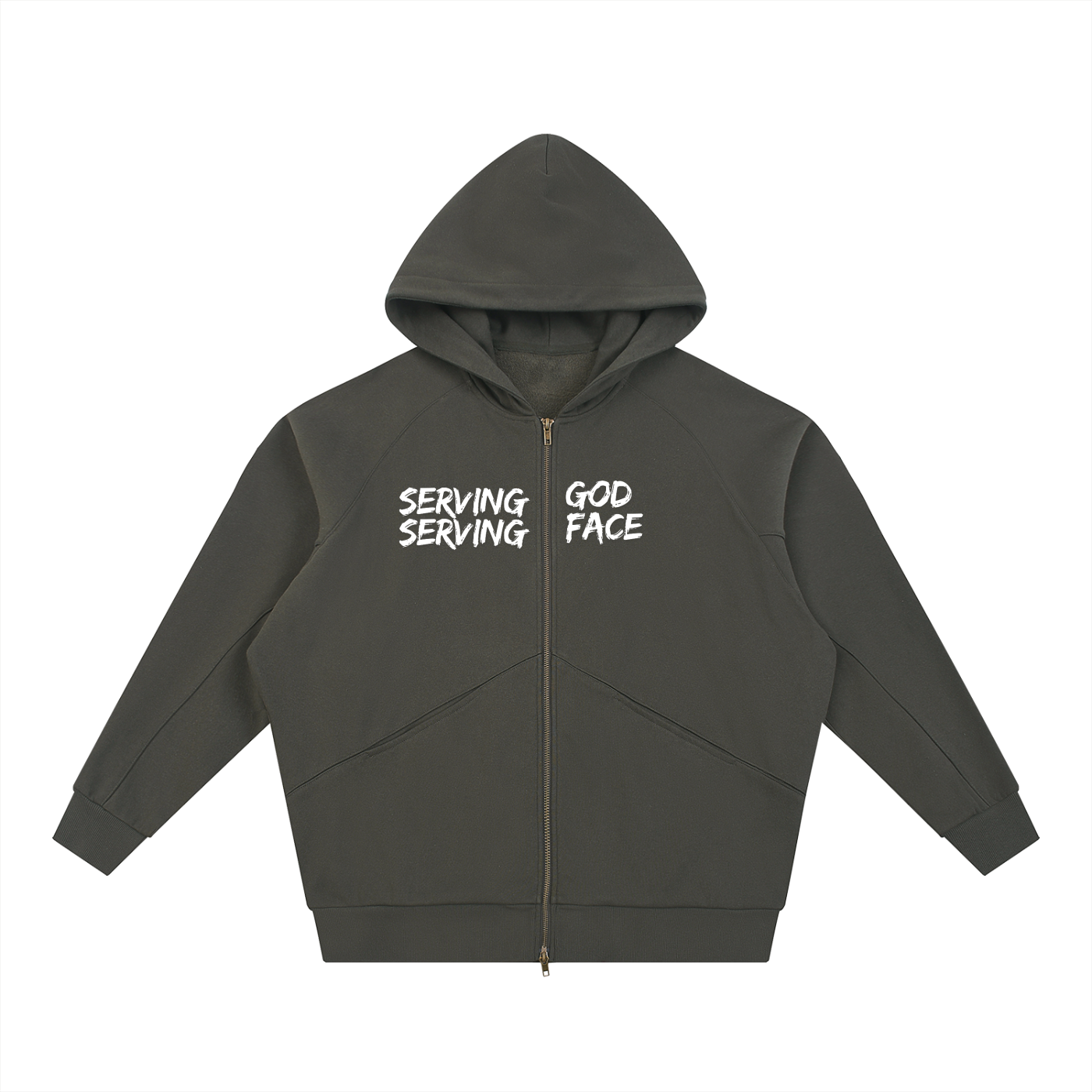 Serving God Serving Face,Serving Face ZipThrough Hoodie