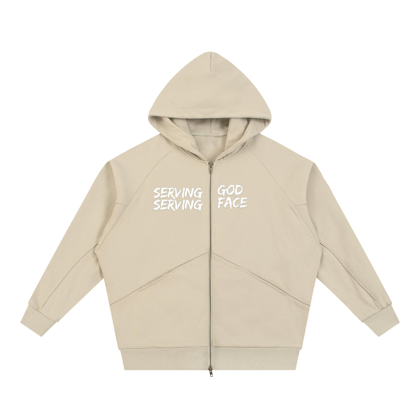 Serving God Serving Face,Serving Face ZipThrough Hoodie